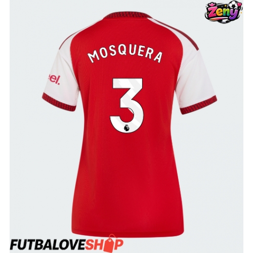 Dres Arsenal Cristhian Mosquera #3 Domáci pre Ženy 2026-27 Krátky Rukáv